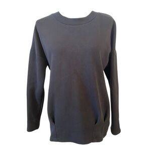 CMP Womens Black Oversized Pullover Fleece Swestshirt